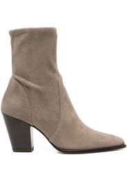 Stuart Weitzman 80mm pointed-toe sock boots - Grey