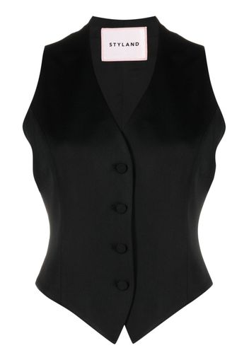 STYLAND organic wool buttoned-up waistcoat - Black