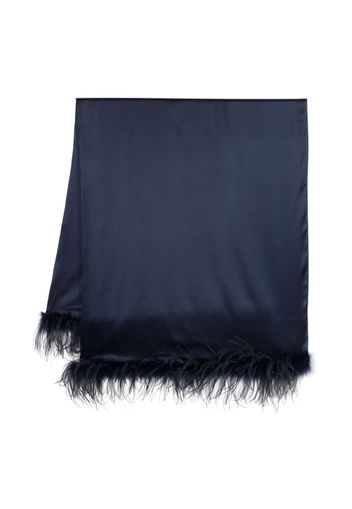STYLAND ostrich-feather satin scarf - Blue