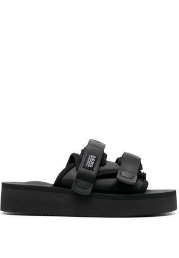 Suicoke logo-patch slip-on slides - Black