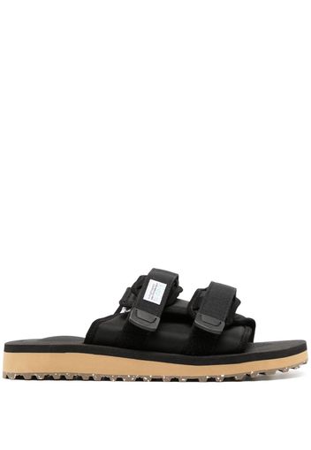 Suicoke Moto logo-patch slides - Black