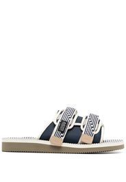 Suicoke MOTO jacquard touch-strap sandals - Green