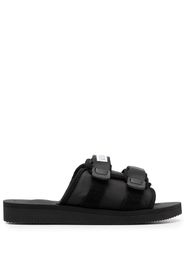 Suicoke logo-patch touch-strap slides - Black