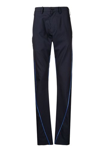 sulvam pinstripe slim-fit trousers - Black