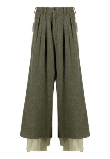 sulvam cropped wide-leg trousers - Green