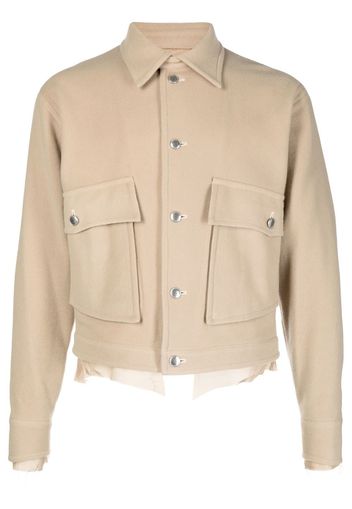 sulvam layered wool-blend shirt jacket - Brown