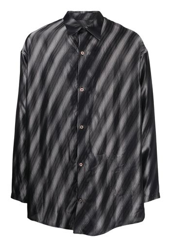 sulvam Over Chin striped shirt - Black