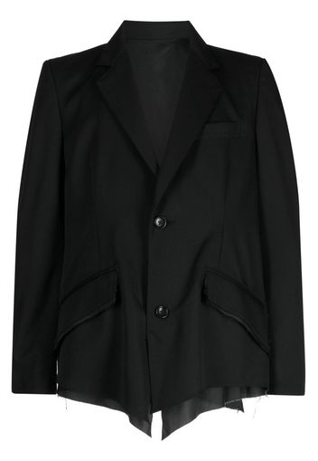sulvam asymmetric wool blazer - Black
