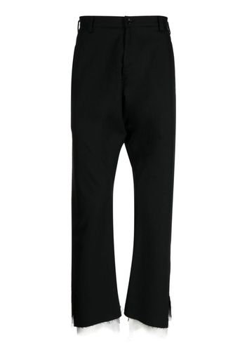 sulvam frayed-hem wool trousers - Black