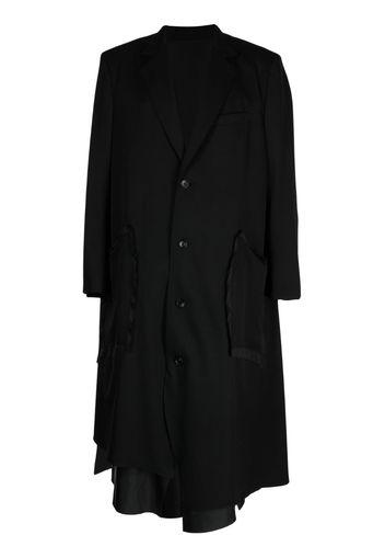 sulvam asymmetric single-breasted wool coat - Black