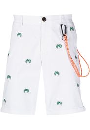 Sun 68 palm-tree embroidered Bermuda shorts - White