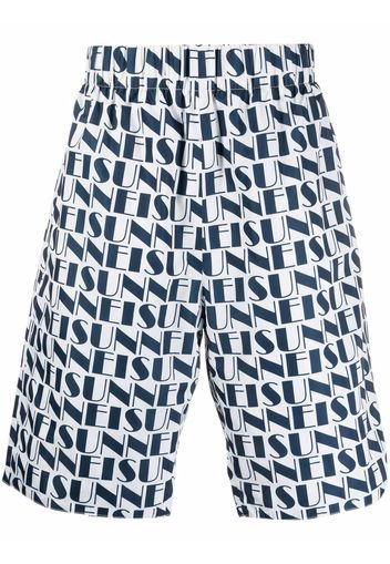 Sunnei logo-print reversible shorts - White