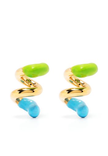 Sunnei small rubberized curly earrings - Gold