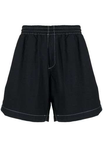 Sunnei contrast-stitching cotton shorts - Black