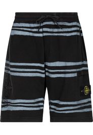 Supreme x Stone Island warp stripe shorts - Black