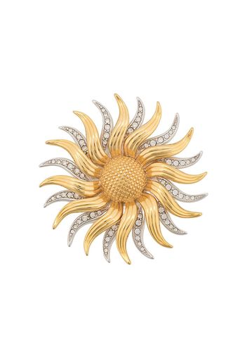 Susan Caplan Vintage 1980s Kenneth Jay Lane sun brooch - Gold