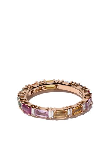 Suzanne Kalan 18kt rose gold, diamond and sapphire Rainbow Eternity band