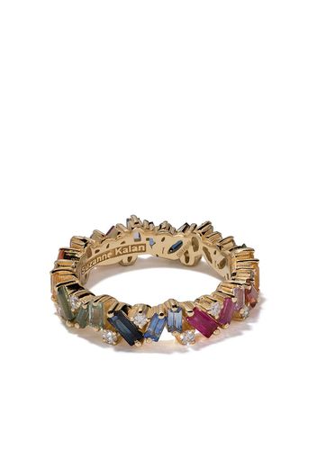 Suzanne Kalan 18kt yellow gold, diamond and sapphire Eternity Rainbow band