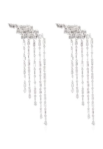 Suzanne Kalan 18kt white gold Fireworks diamond fringe drop earrings