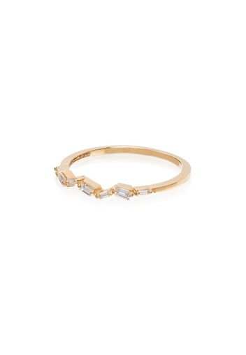 18K yellow gold skinny baguette diamond ring