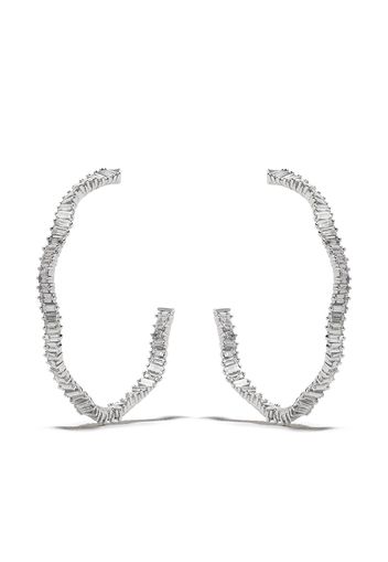 Suzanne Kalan 18kt white gold 45mm Wave diamond hoops