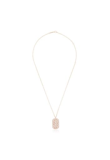 18kt rose gold diamond tag necklace