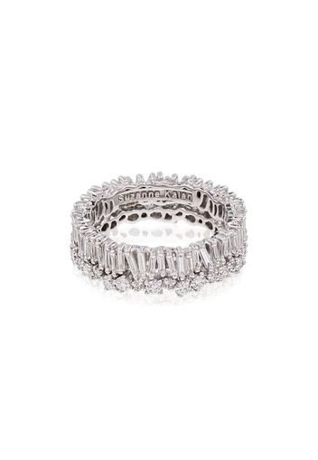 18kt white gold baguette diamond ring