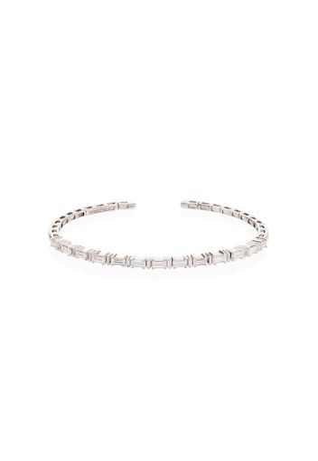 18kt white gold baguette-cut diamond bangles