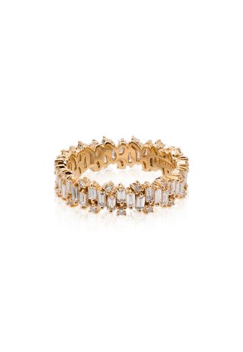 18kt yellow gold baguette diamond ring