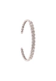 Suzanne Kalan 18kt white gold Fireworks diamond baguette cuff - Silver