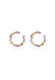 Suzanne Kalan 18kt rose gold Fireworks sapphire and hoop earrings