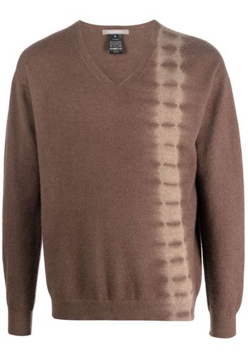 Suzusan tie-dye V-neck cashmere jumper - Brown