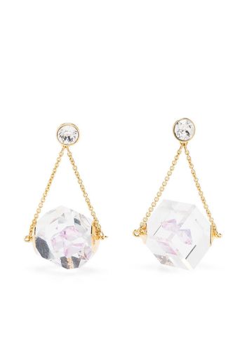 Swarovski Curiosa asymmetric drop earrings - White