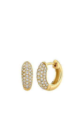 14kt yellow gold diamond pave huggies