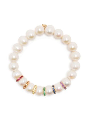 Sydney Evan 14k yellow gold multi-stone pearl bracelet - White