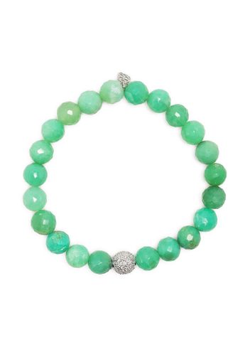 Sydney Evan 14kt white gold beaded bracelet - Green