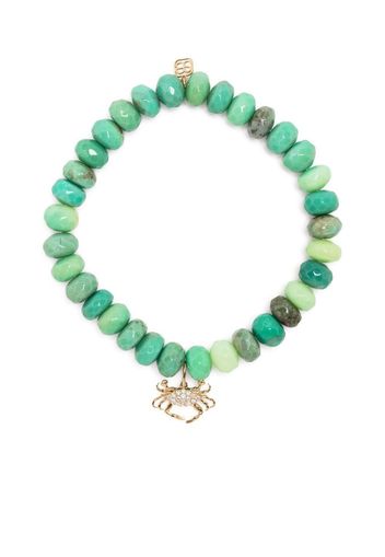 Sydney Evan 14kt yellow gold beaded bracelet - Green