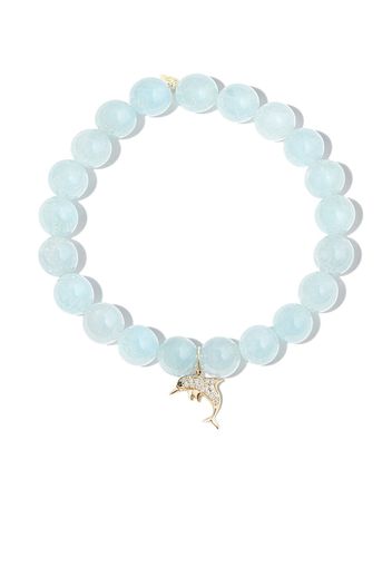 SYDNEY EVAN 14kt yellow gold aquamarine and diamond charm bracelet