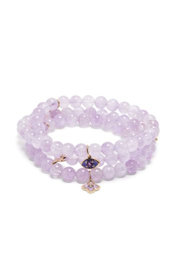 Sydney Evan 14kt yellow gold bracelet amethyst wrap bracelet - Purple