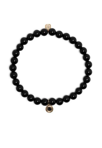 Sydney Evan 14kt yellow gold charm-detail onyx bracelet - Black