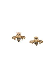 14kt gold diamond and sapphire bumble bee stud earrings