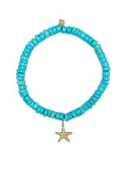 Sydney Evan 14kt yellow gold turquoise beaded bracelet - Blue