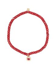 Sydney Evan 14kt yellow gold and ruby fluted beaded bracelet - Red