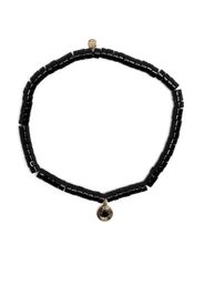 Sydney Evan 14kt yellow gold diamond charm beaded bracelet - Black