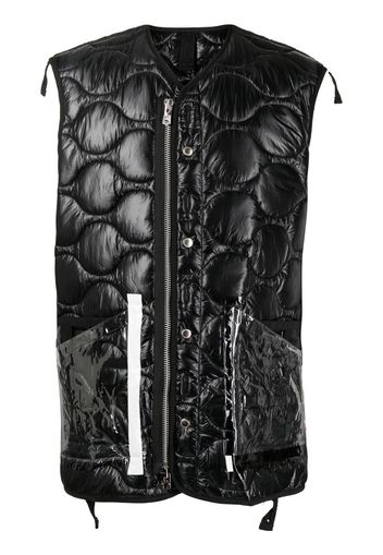 Takahiromiyashita The Soloist quilted transparent pocket gilet - Black