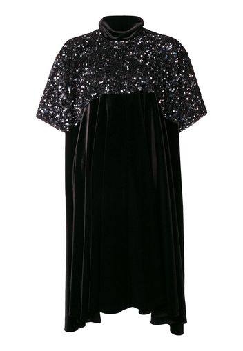 Talbot Runhof asymmetric hem sequined dress - Black