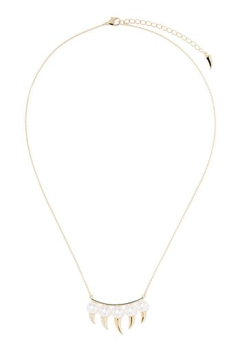 Tasaki 18kt yellow gold Danger Dang Akoya pearl and diamond necklace