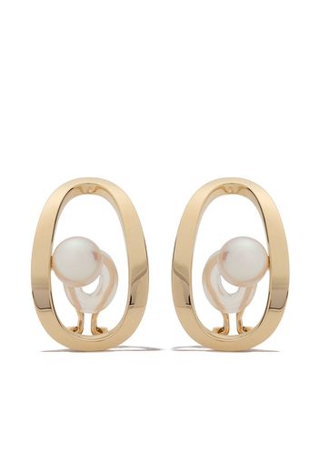 Tasaki 18kt yellow gold Aurora Akoya pearl earrings