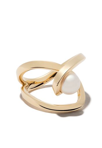 Tasaki 18kt yellow gold Aurora Akoya pearl ring