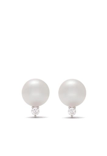 Tasaki 18kt white gold Akoya pearl diamond earrings